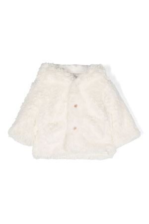 Cloud white hooded fleece jacket TEDDY & MINOU KIDS | I23CN014PE020100